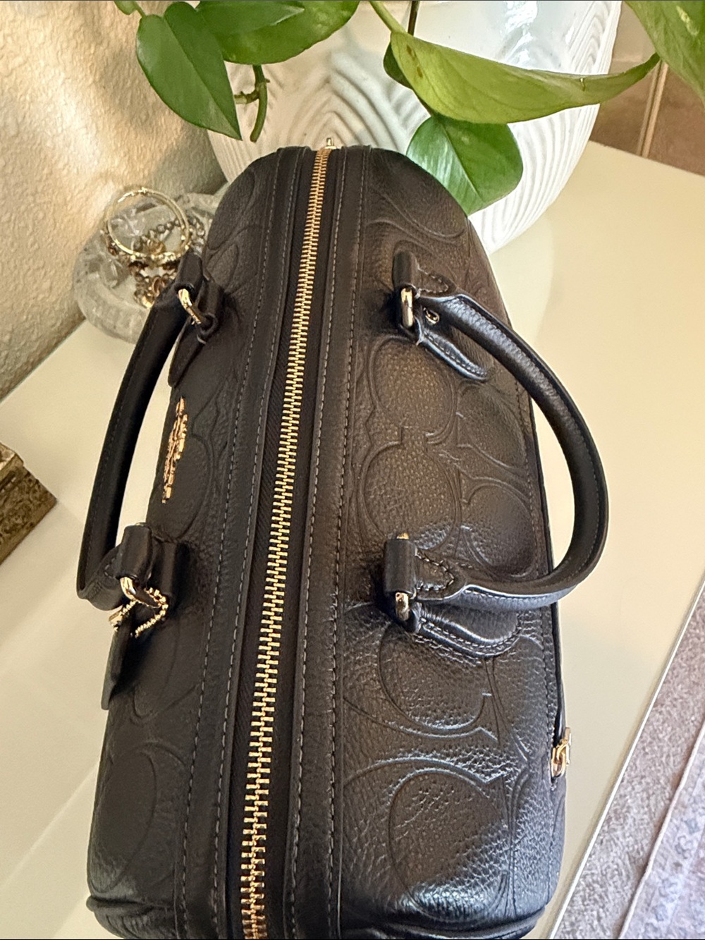 New Large Coach  leather  Morgan signature C - Picture 4 of 11